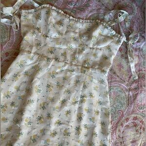 Hello Molly Floral Tie Strap Mini Dress Size M Cottagecore